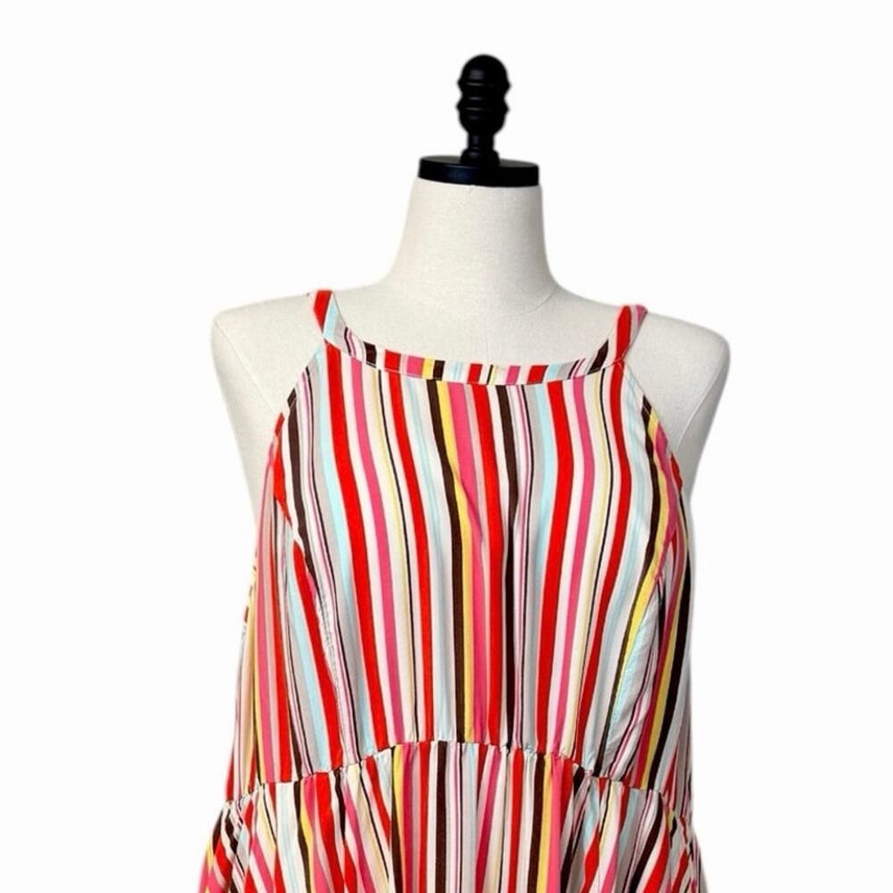 Torrid High Low Midi Dress Size 3X Sleeveless Flowy Multicolor Stripe Sundress - Picture 7 of 12